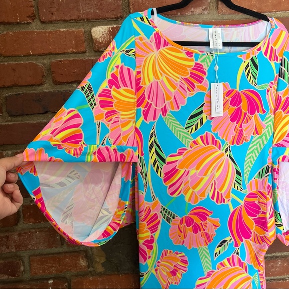 Trina Turk NWT Women's Poppy Cascading-Sleeve Tunic SWIM Cover-Up Large vacation - Picture 9 of 12